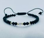 Bratara cu bilute din aur 14k, cristale biconice si perla cod: BRCR113 - imagine 2